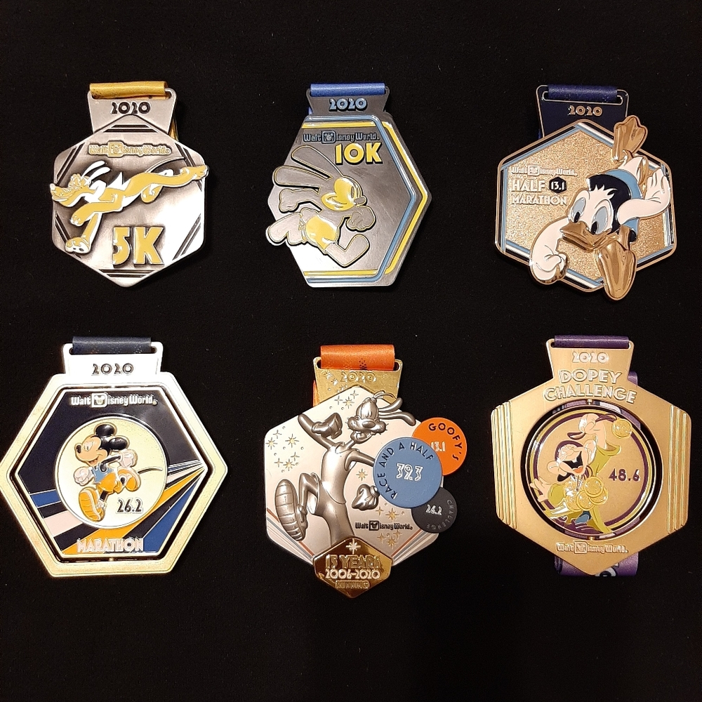 2020 runDisney Dopey Challenge Medals (Set of 6)